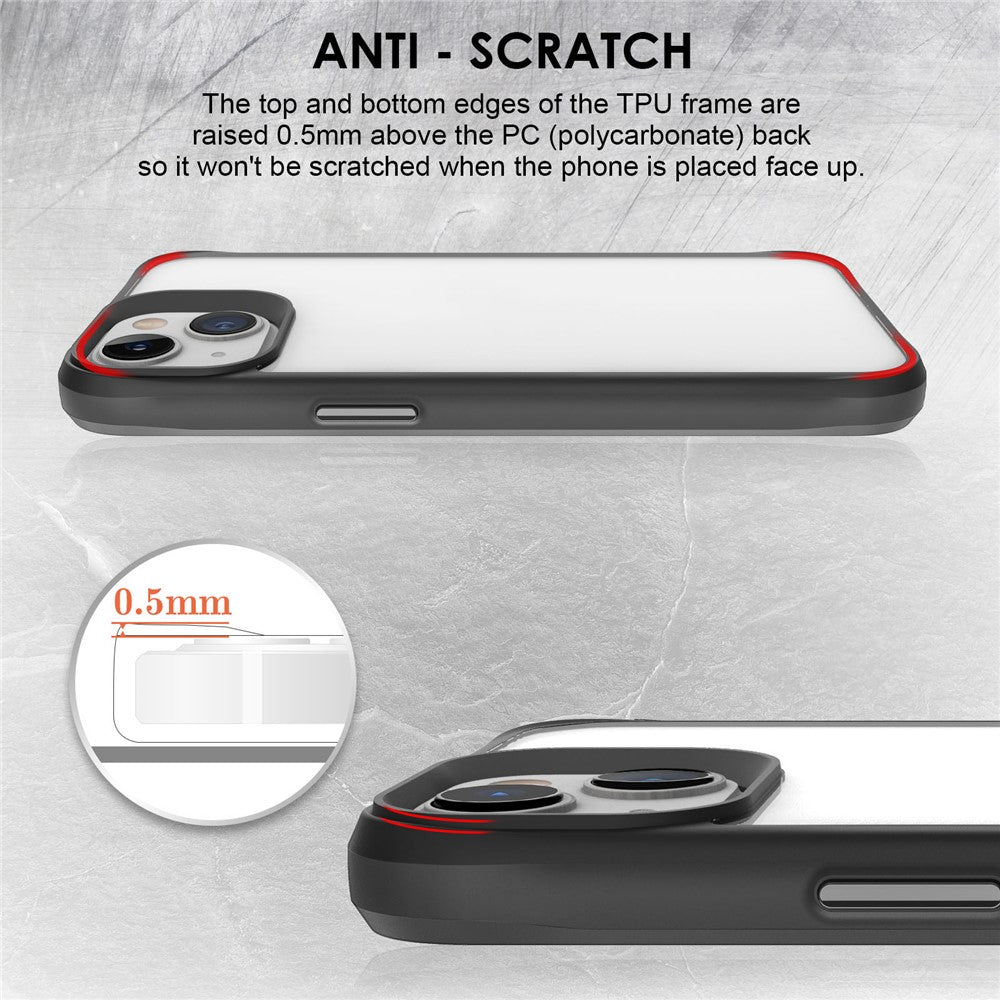 Combat X Mode For iPhone 13 6.1 inch Transparent Cell Phone Case Hybrid Hard PC Panel Flexible TPU Frame Shockproof Protection Cover