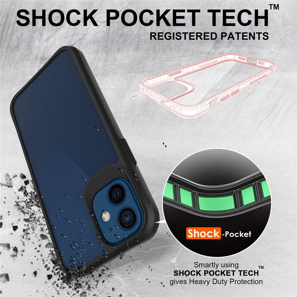 Combat X Mode For iPhone 12 mini 5.4 inch Transparent Phone Case Anti-drop Hard PC Soft TPU Hybrid Cover