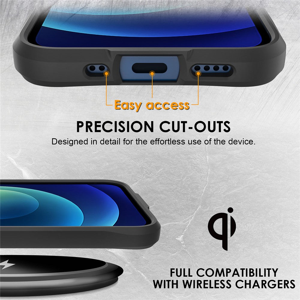 Combat X Mode For iPhone 12 mini 5.4 inch Transparent Phone Case Anti-drop Hard PC Soft TPU Hybrid Cover