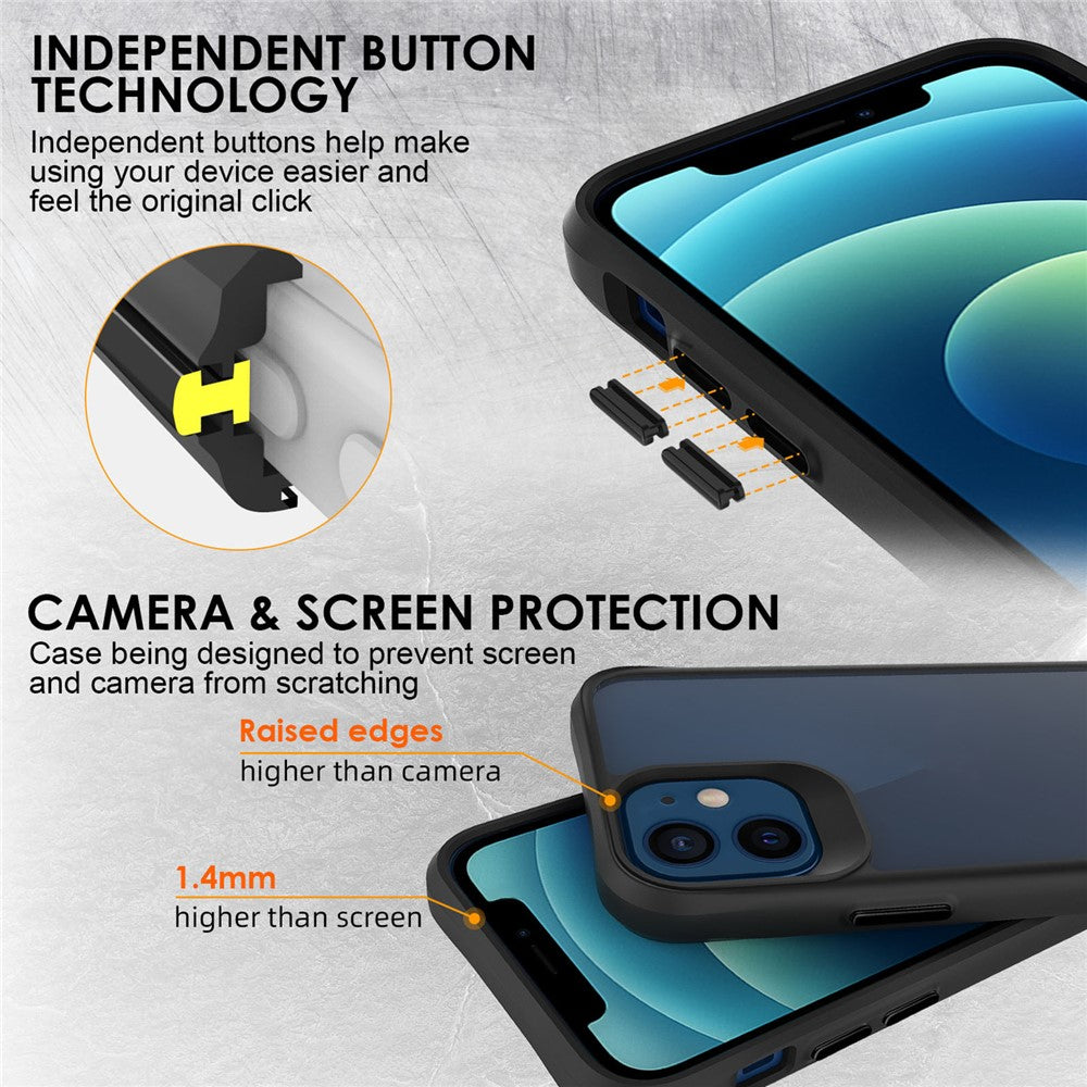 Combat X Mode For iPhone 12 mini 5.4 inch Transparent Phone Case Anti-drop Hard PC Soft TPU Hybrid Cover