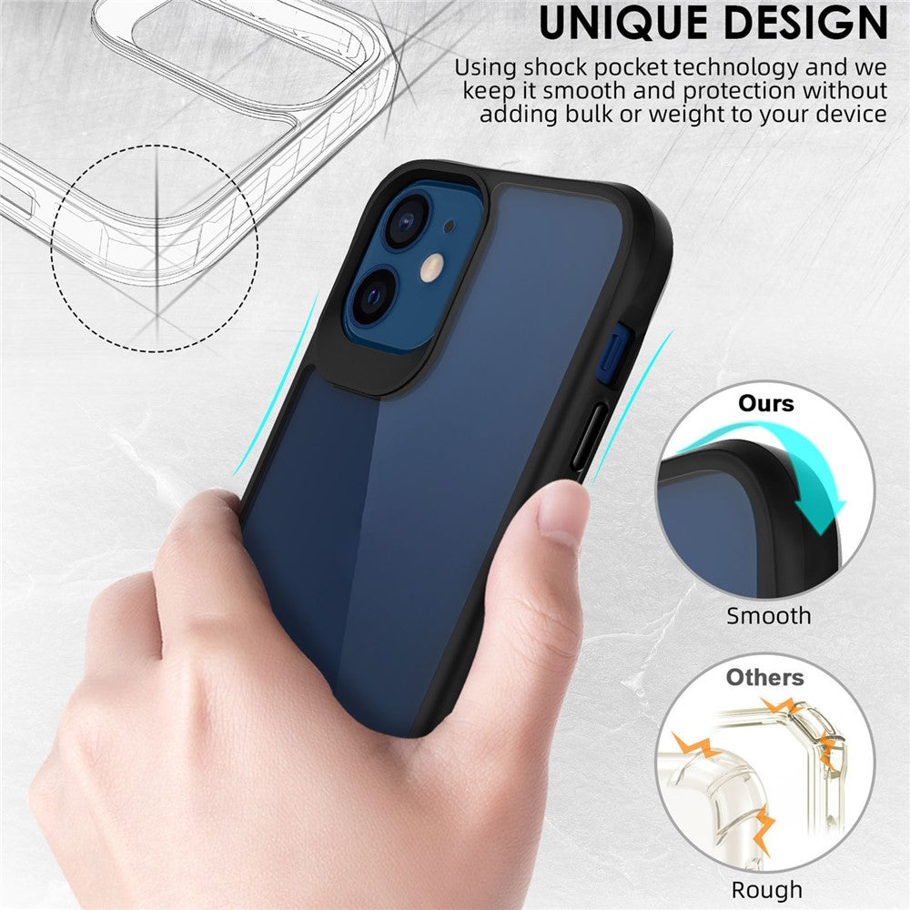 Combat X Mode For iPhone 12 mini 5.4 inch Transparent Phone Case Anti-drop Hard PC Soft TPU Hybrid Cover