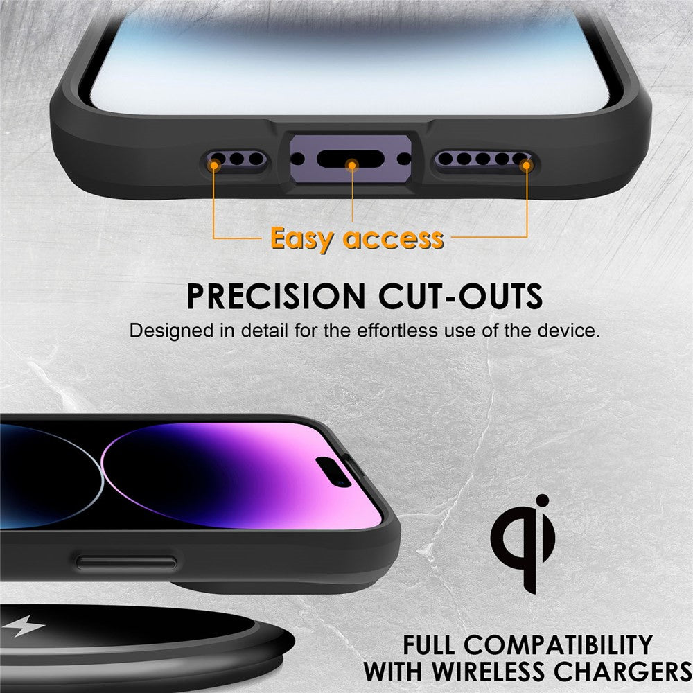 Combat X Mode For iPhone 14 Pro Transparent Hard PC Back Soft TPU Frame Phone Case Shockproof Cover