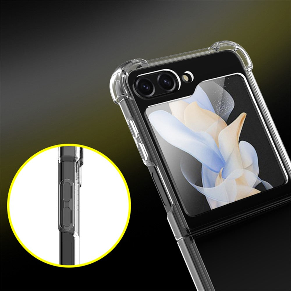Samsung Galaxy Z Flip5 5G Foldable Design Cell Phone Case PC+TPU HD Clear Phone Back Cover