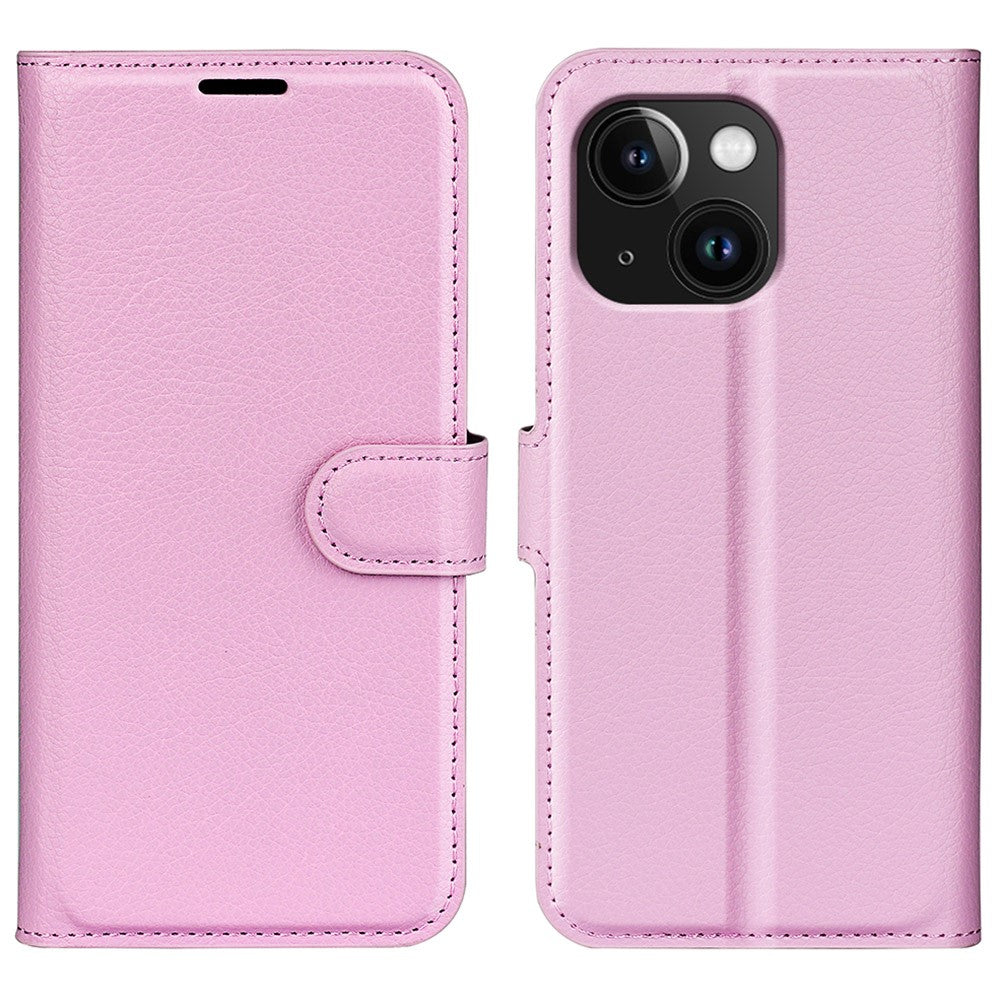 For iPhone 15 PU Leather Litchi Texture Stand Phone Case Wallet Flip Phone Cover
