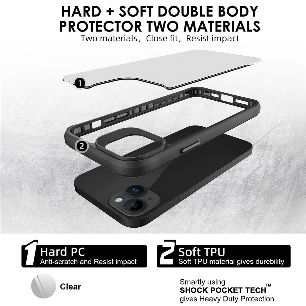 Combat X Mode Series for iPhone 15 Plus / 14 Plus TPU + PC Phone Case Four Corner Shockproof Back Cover