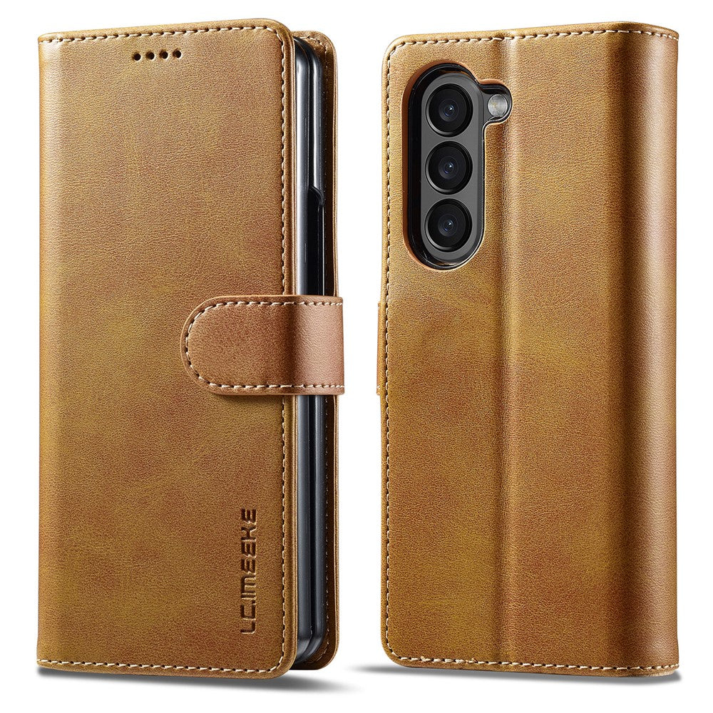Samsung Galaxy Z Fold5 5G Wallet Leather Phone Case Stand Calf Texture Phone Cover