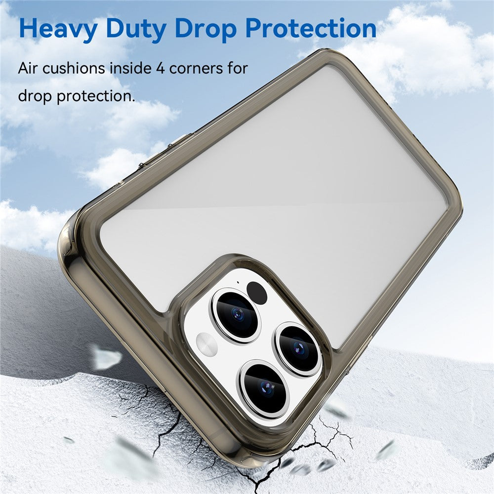 For iPhone 15 Pro TPU+Acrylic Shockproof Mobile Phone Back Cover Clear Protective Case