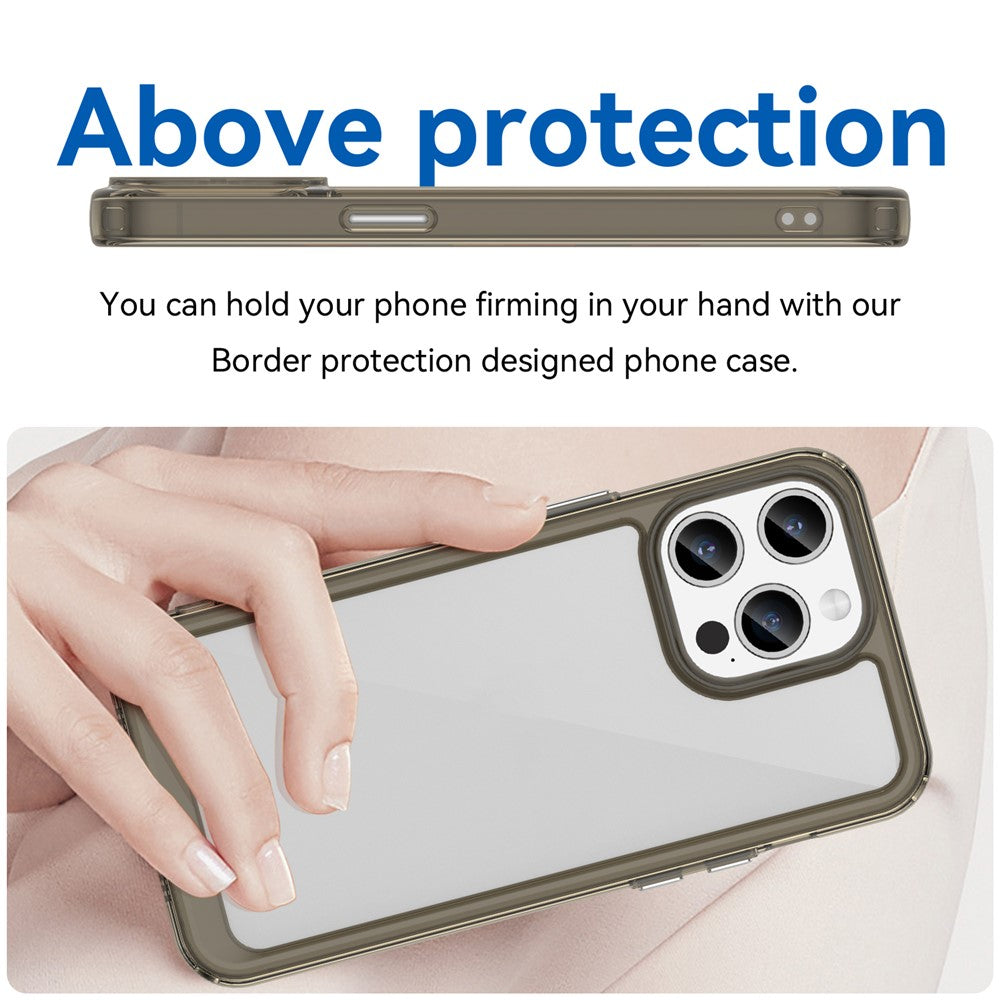 For iPhone 15 Pro TPU+Acrylic Shockproof Mobile Phone Back Cover Clear Protective Case
