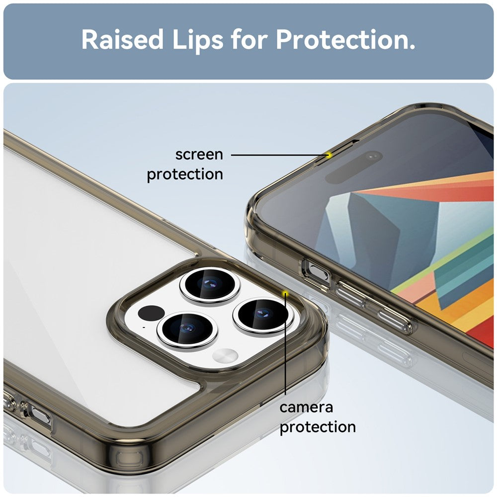 For iPhone 15 Pro TPU+Acrylic Shockproof Mobile Phone Back Cover Clear Protective Case