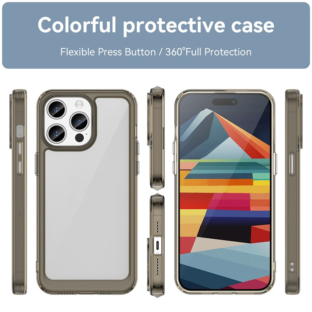 For iPhone 15 Pro TPU+Acrylic Shockproof Mobile Phone Back Cover Clear Protective Case
