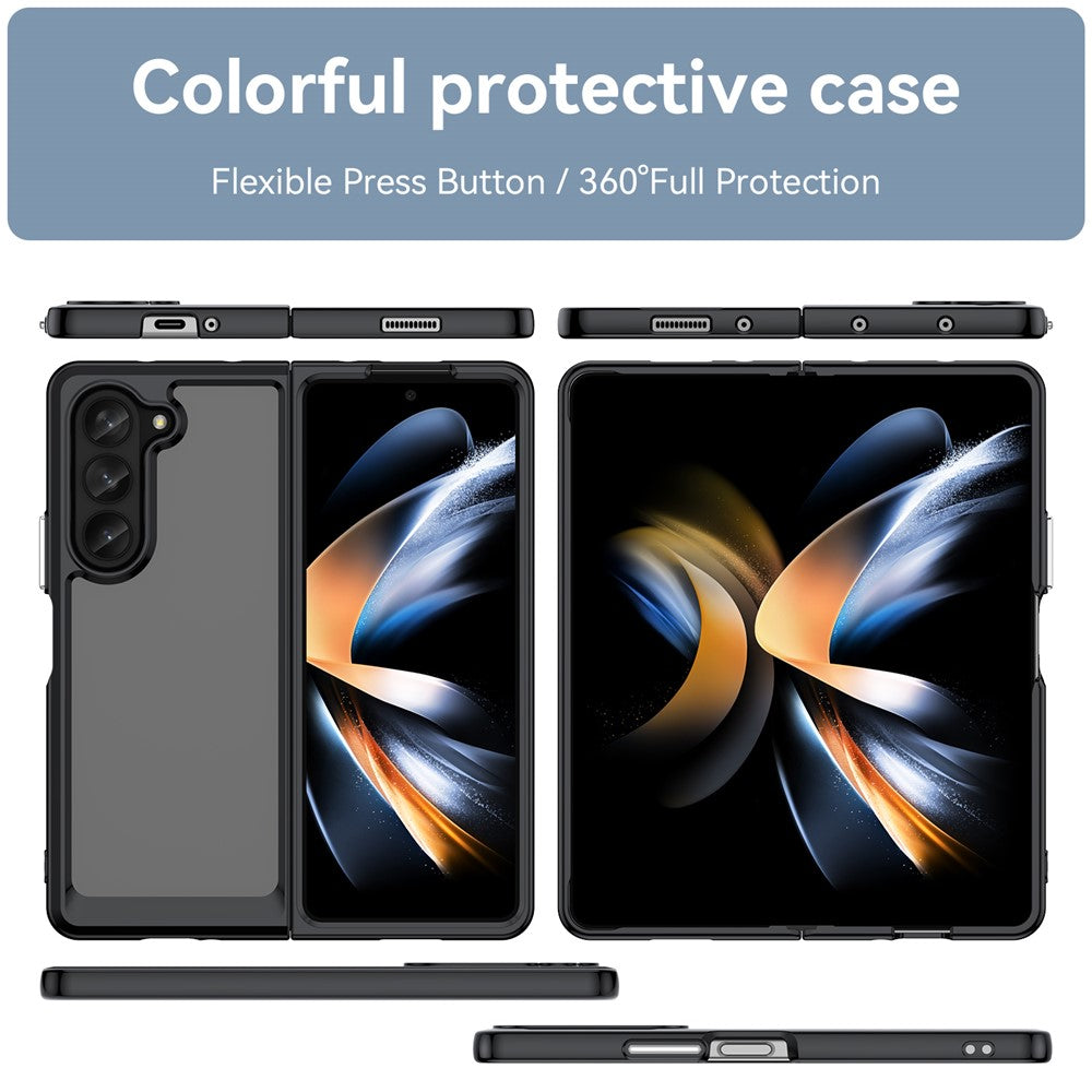 Samsung Galaxy Z Fold5 5G Mobile Phone Back Cover TPU+Acrylic Clear Protective Shockproof Case
