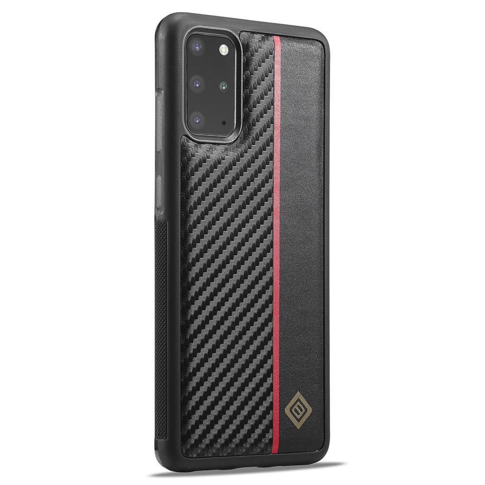 LC.IMEEKE For Samsung Galaxy S20 Plus 4G / 5G Phone Cover Carbon Fiber Texture Leather+TPU+EVA Back Case