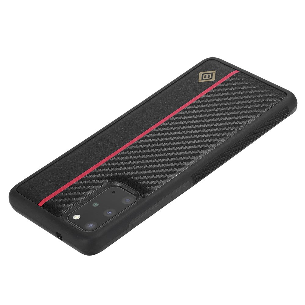 LC.IMEEKE For Samsung Galaxy S20 Plus 4G / 5G Phone Cover Carbon Fiber Texture Leather+TPU+EVA Back Case