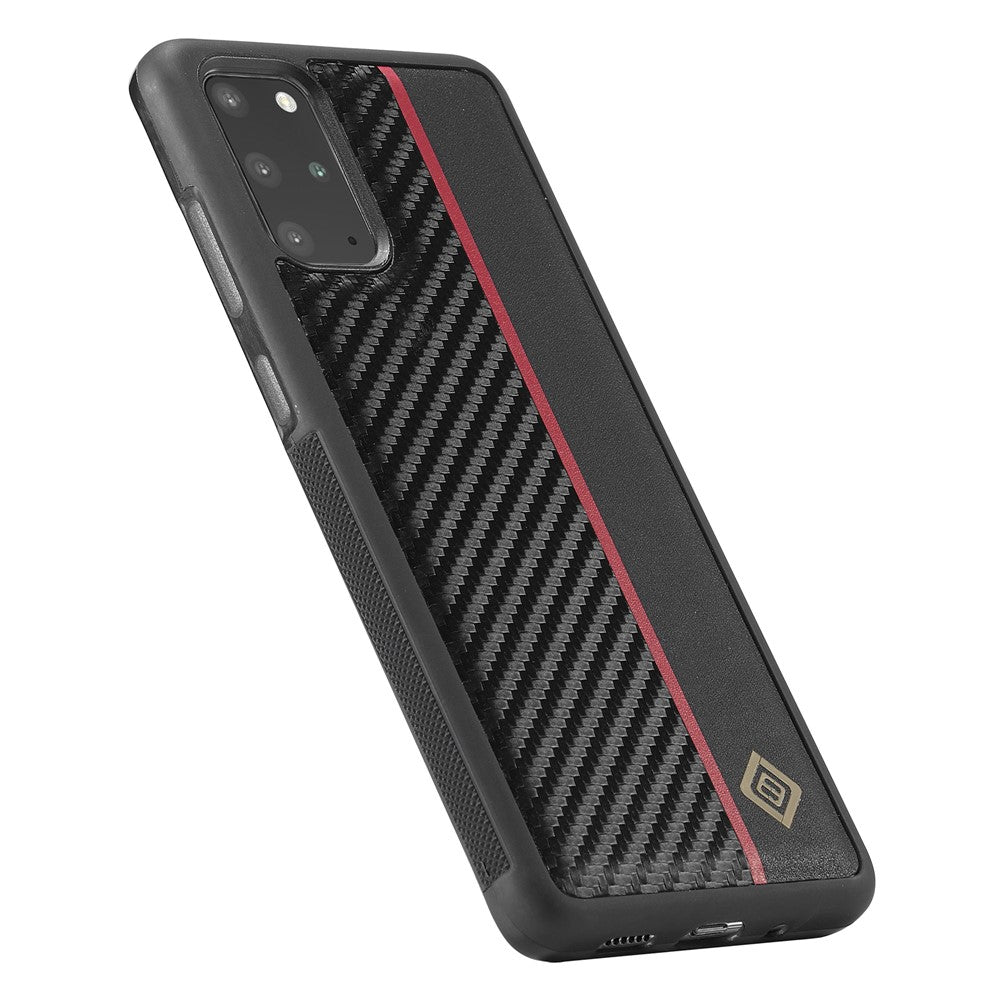 LC.IMEEKE For Samsung Galaxy S20 Plus 4G / 5G Phone Cover Carbon Fiber Texture Leather+TPU+EVA Back Case