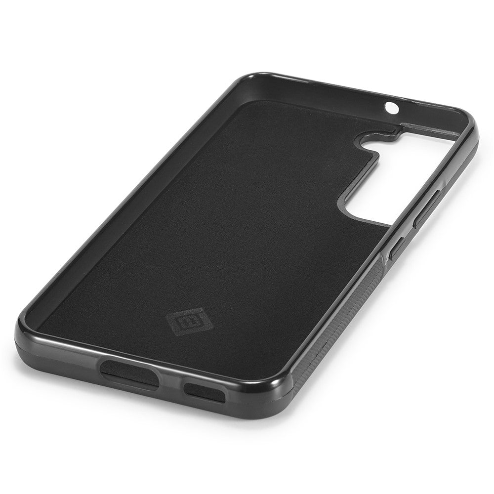 LC.IMEEKE For Samsung Galaxy S21 4G / 5G Carbon Fiber Texture Case PU Leather Coated TPU+EVA Fall Resistant Phone Cover