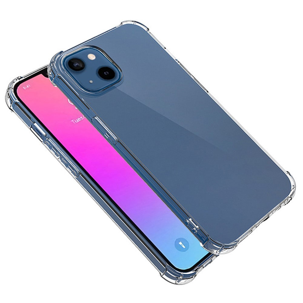 For iPhone 15 Clear TPU Phone Case Shockproof Four Corner Protection Cover