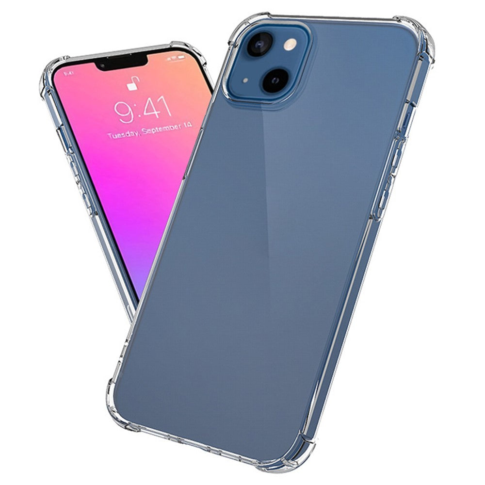For iPhone 15 Clear TPU Phone Case Shockproof Four Corner Protection Cover