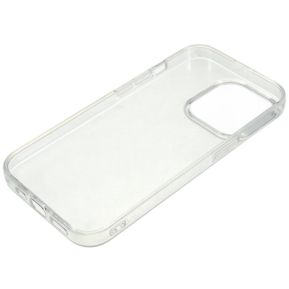 2.0mm Transparent Phone Case for iPhone 15 Pro , Watermark-free Flexible TPU Phone Cover