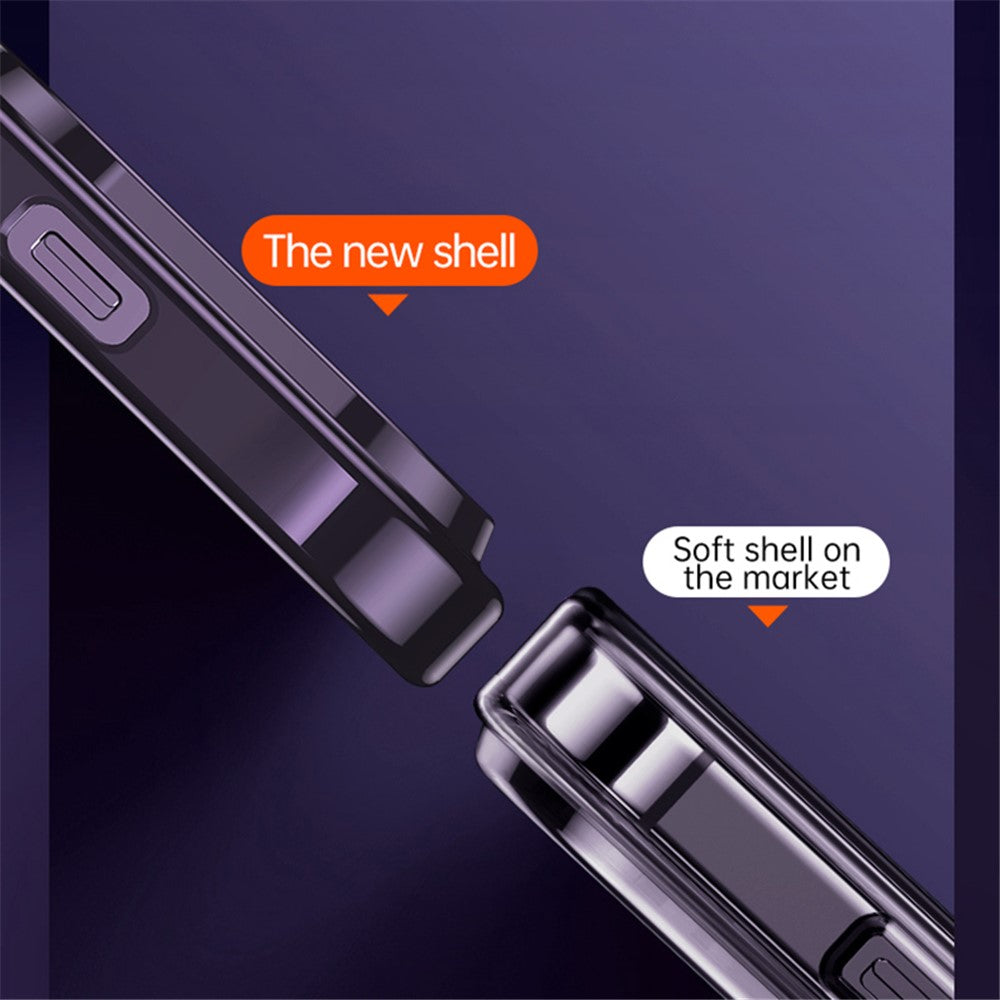 SULADA For iPhone 15 Pro TPU Back Cover Electroplating Straight Edge Clear Phone Case