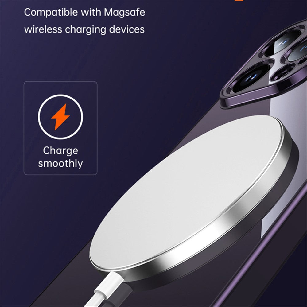 SULADA For iPhone 15 Pro TPU Back Cover Electroplating Straight Edge Clear Phone Case