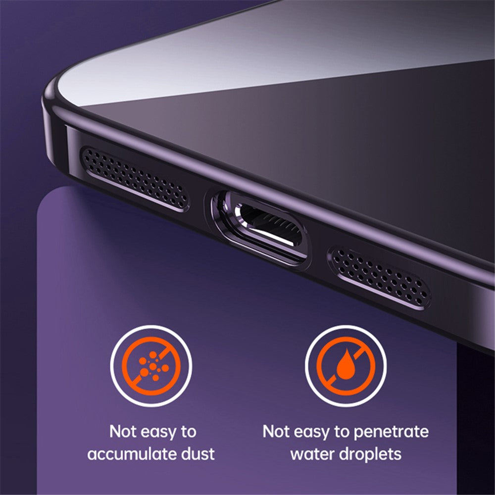 SULADA For iPhone 15 Pro Max Scratch Proof Electroplating Straight Edge Clear Phone Case TPU Cover