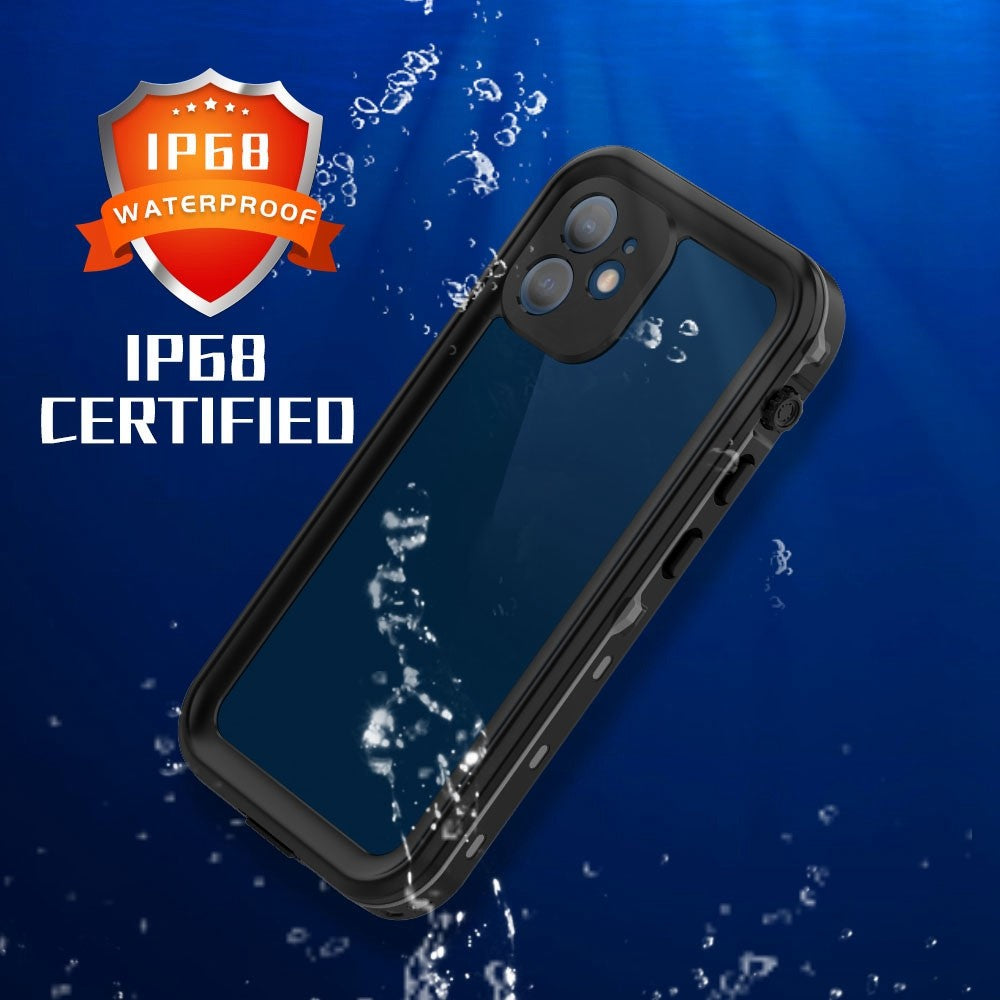 iPhone 12 mini PC+TPU Sealed Phone Case IP68 Waterproof Snowproof Snorkeling Clear Cover