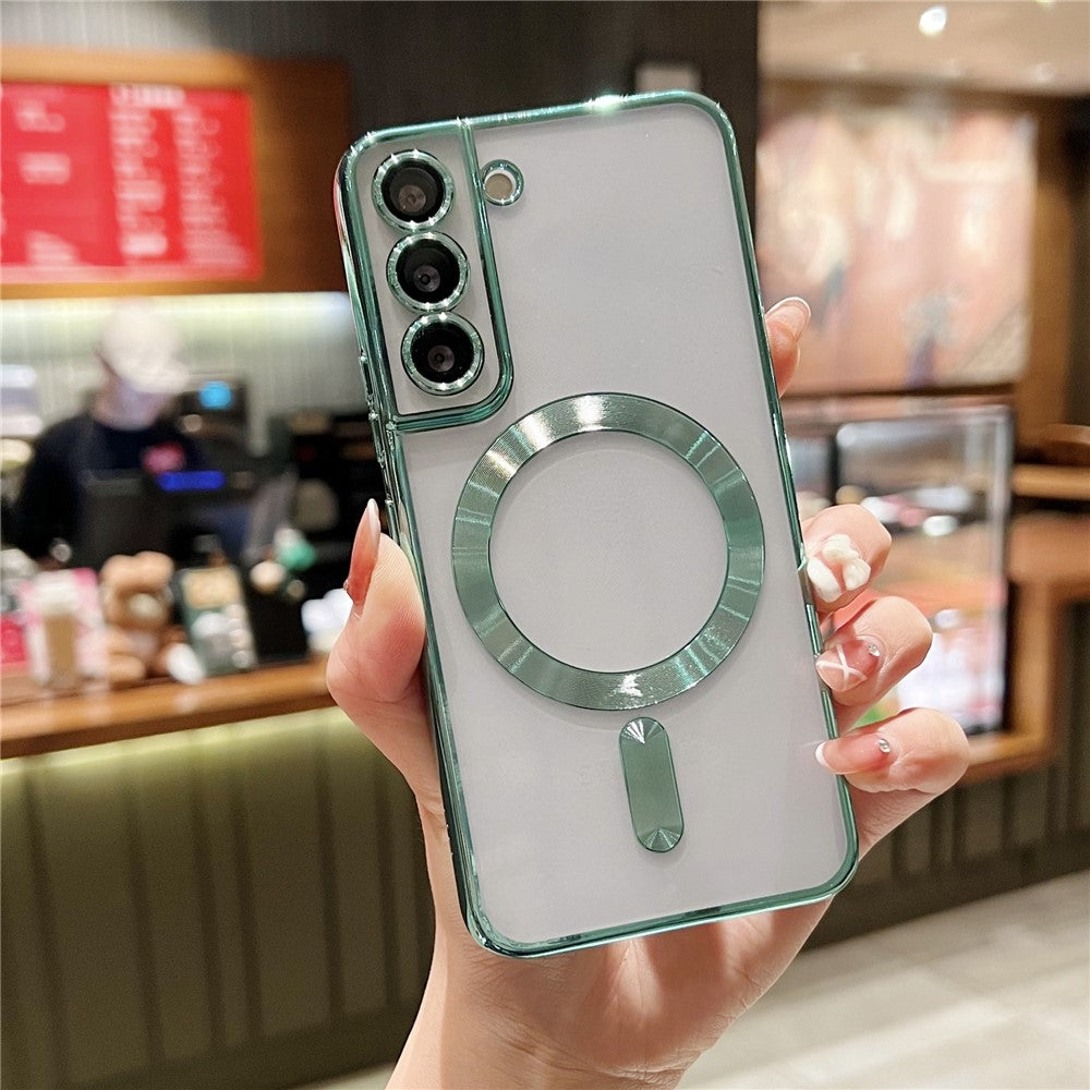 For Samsung Galaxy S22 5G Case Built-in Lens Film TPU Magnetic Phone Cover