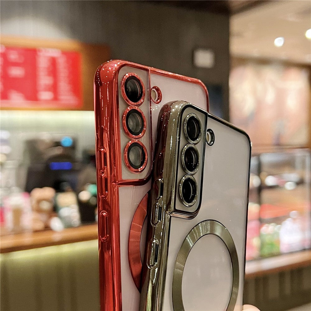 For Samsung Galaxy S22 5G Case Built-in Lens Film TPU Magnetic Phone Cover