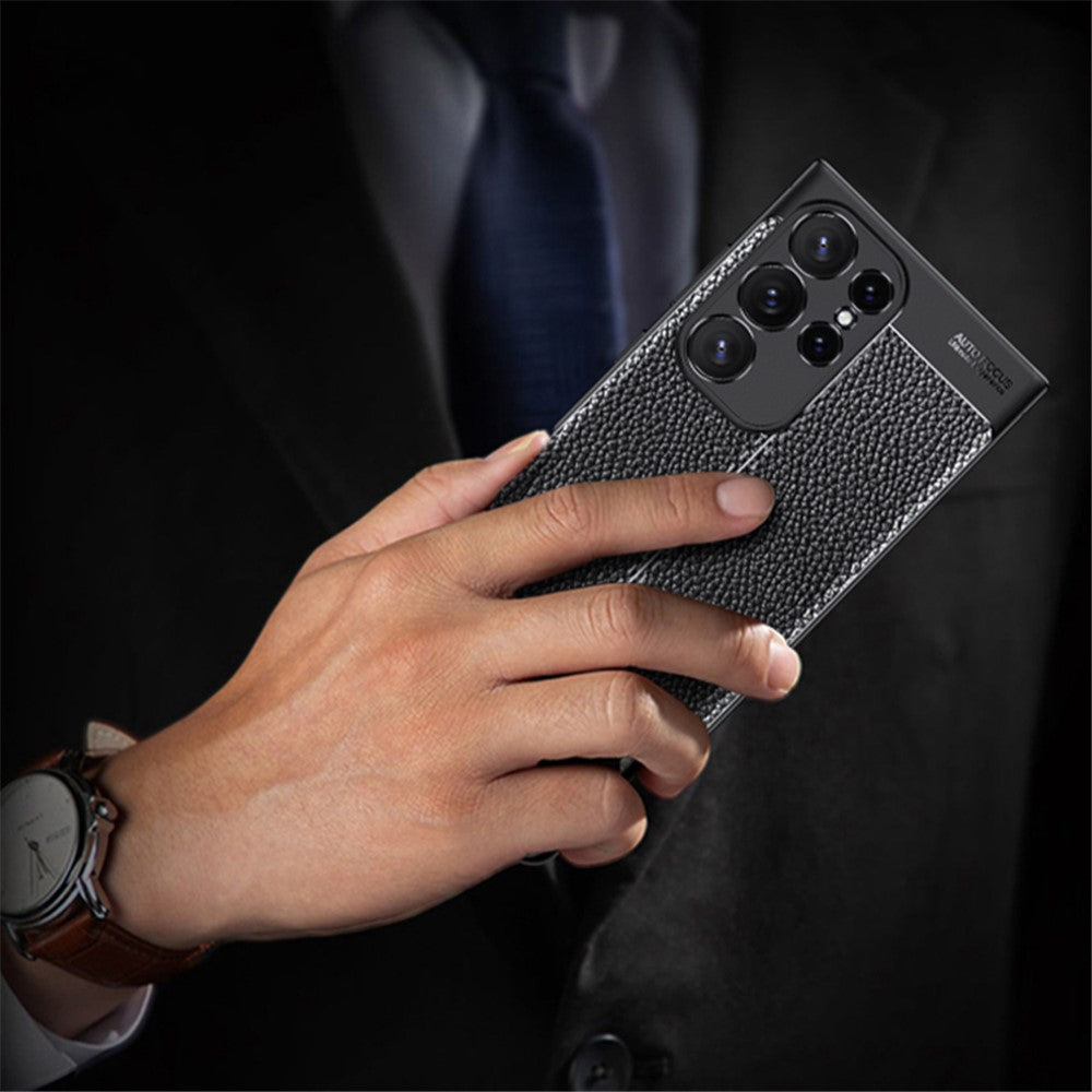 Phone Cover for Samsung Galaxy S24 Ultra Case Litchi Texture Slim Soft TPU Phone Shell