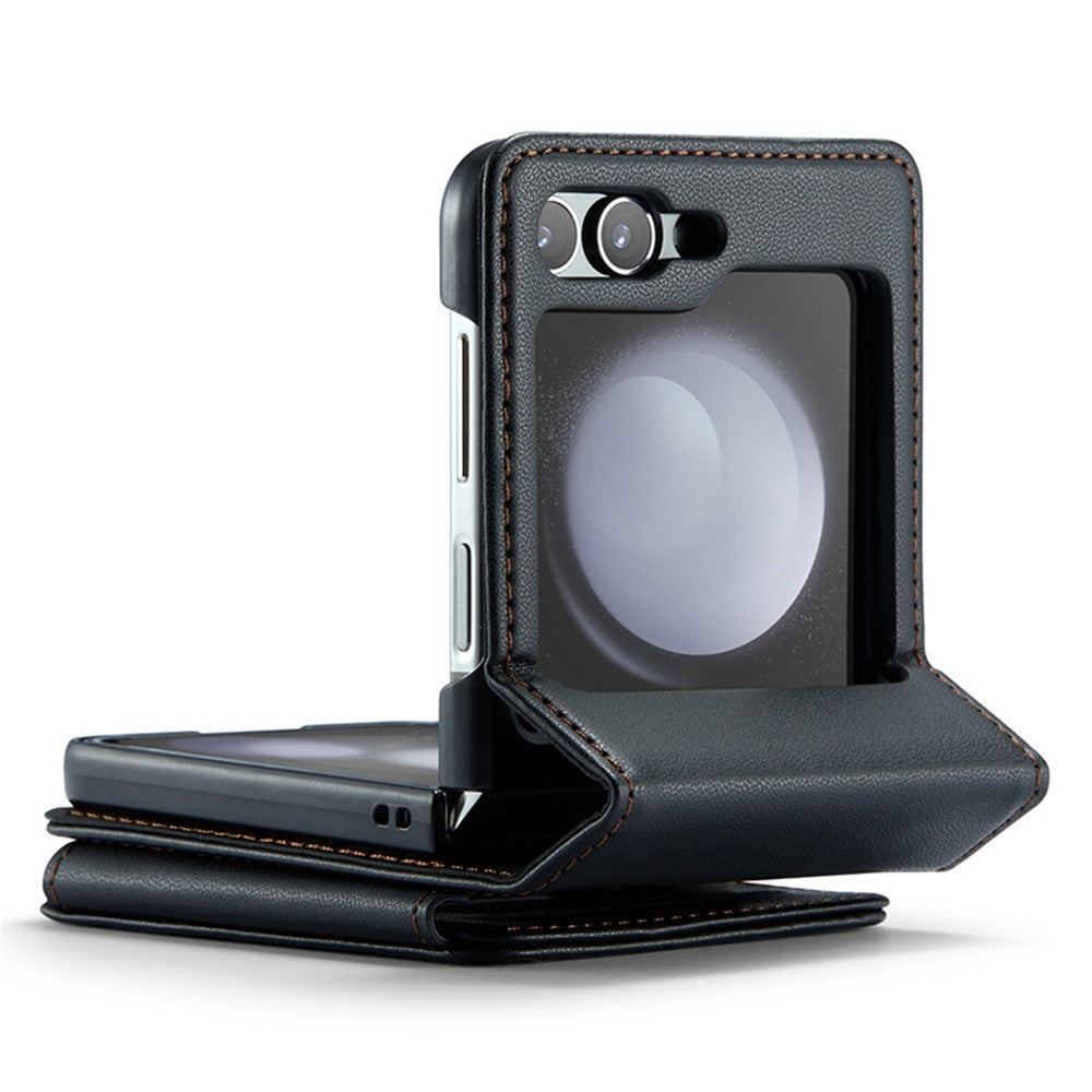 Samsung Galaxy Z Flip5 5G Phone Case CASEME C22 Leather Back Cover with RFID Blocking Card Slots