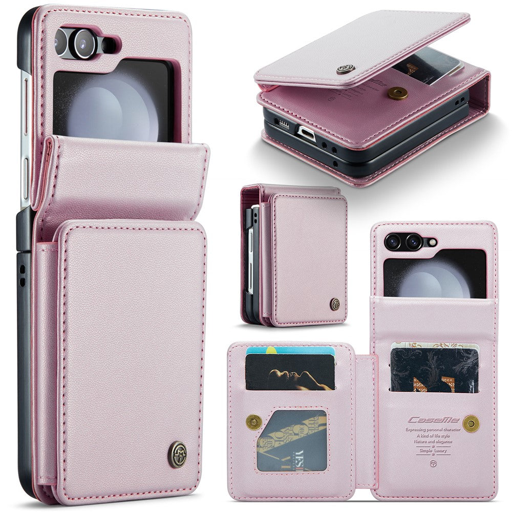 Samsung Galaxy Z Flip5 5G Phone Case CASEME C22 Leather Back Cover with RFID Blocking Card Slots