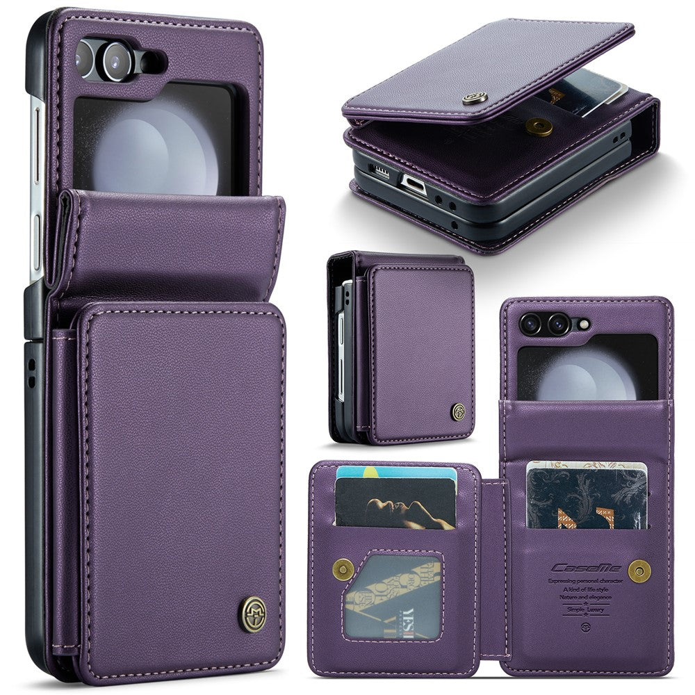 Samsung Galaxy Z Flip5 5G Phone Case CASEME C22 Leather Back Cover with RFID Blocking Card Slots