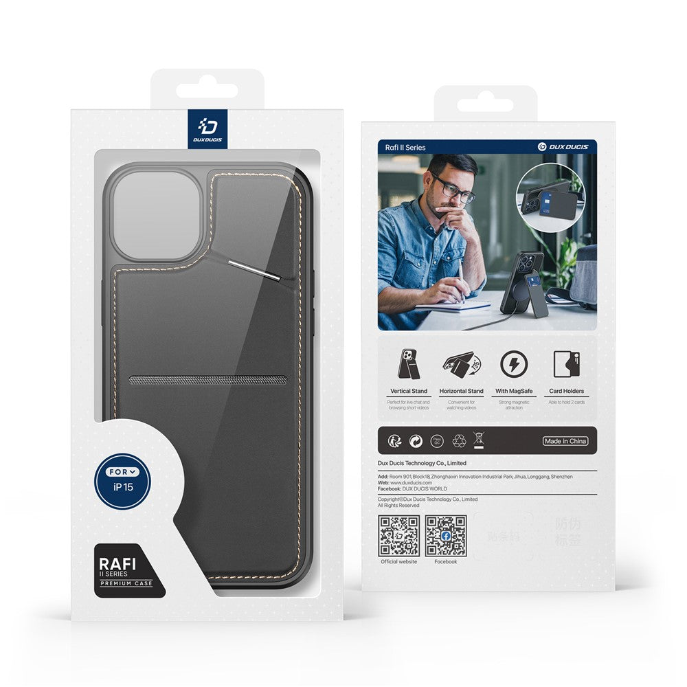 DUX DUCIS Rafi II Series for iPhone 15 Kickstand Case Compatible with MagSafe Phone Cover