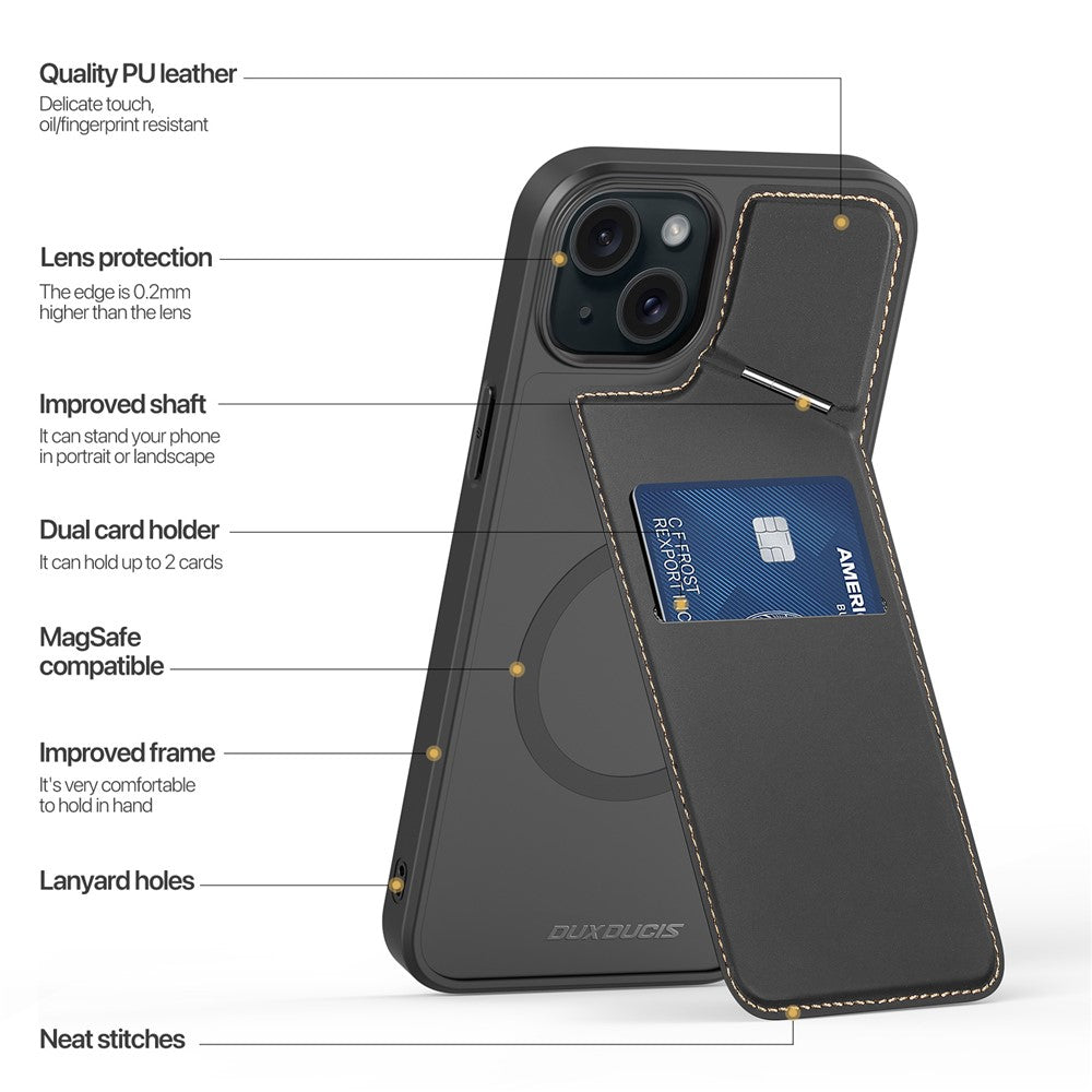 DUX DUCIS Rafi II Series for iPhone 15 Kickstand Case Compatible with MagSafe Phone Cover