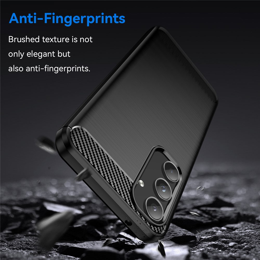 Samsung Galaxy A55 5G Carbon Fiber Texture TPU Phone Cover