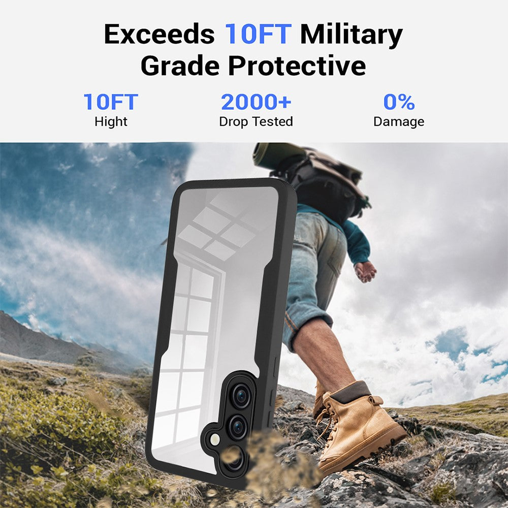 Samsung Galaxy A55 5G Clear Case Acrylic+TPU Anti-drop Phone Cover with PET Screen Protector