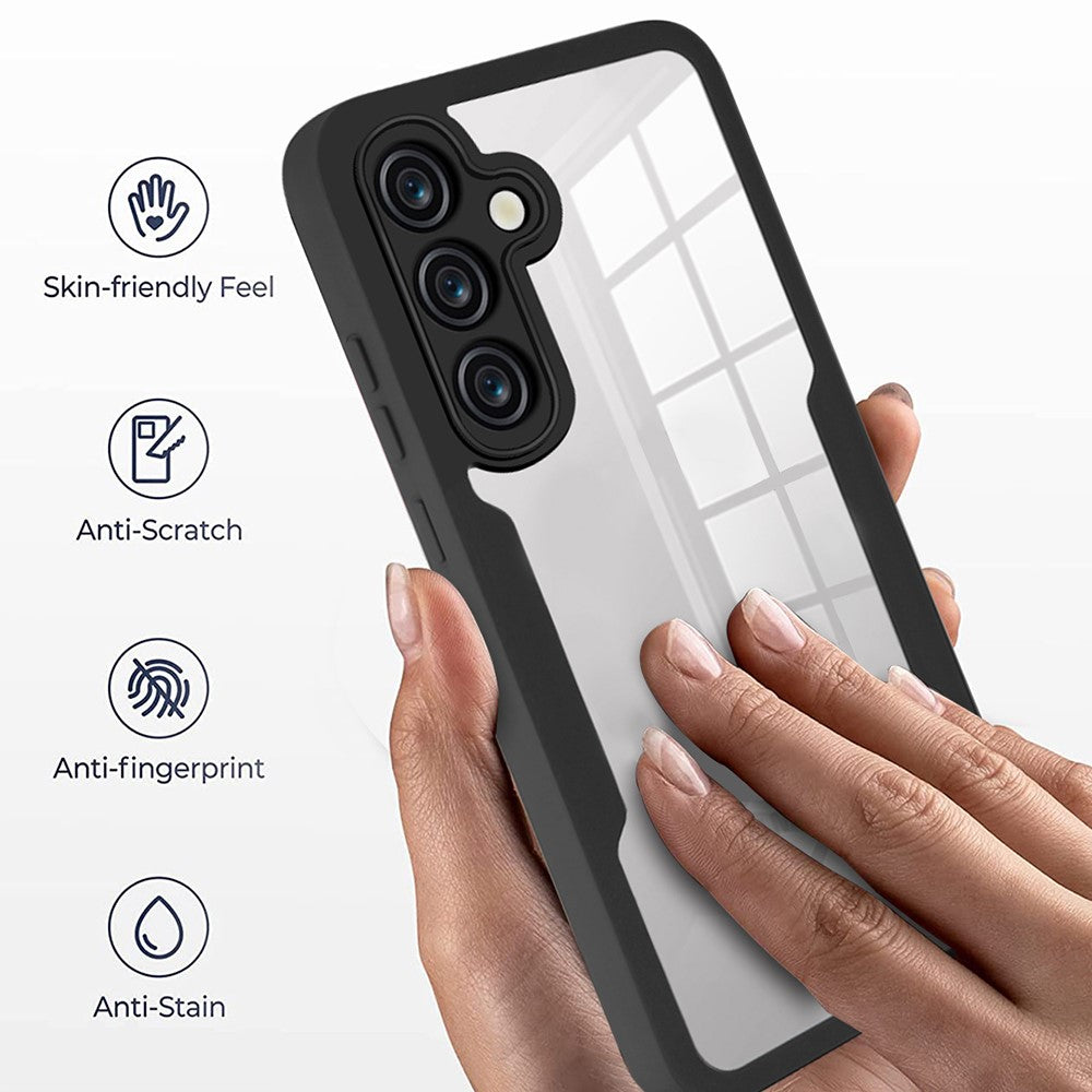 Samsung Galaxy A55 5G Clear Case Acrylic+TPU Anti-drop Phone Cover with PET Screen Protector