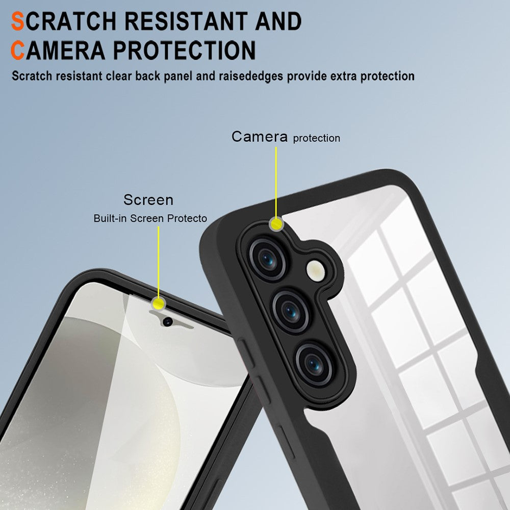 Samsung Galaxy A55 5G Clear Case Acrylic+TPU Anti-drop Phone Cover with PET Screen Protector