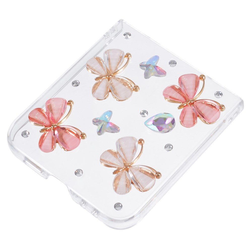 Samsung Galaxy Z Flip7 FE 5G / Z Flip6 5G Case 2-Piece Design Rhinestone Decor Plastic Phone Cover