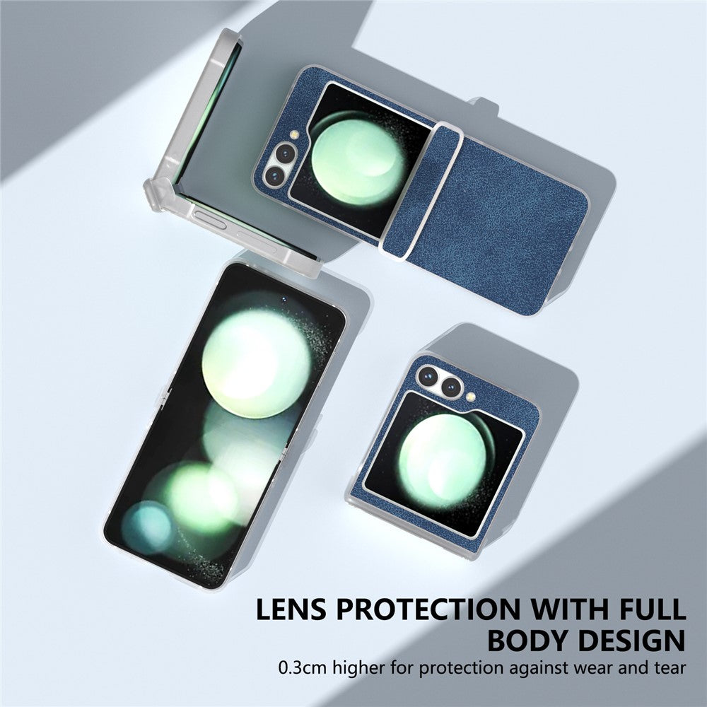 Samsung Galaxy Z Flip 5G Shockproof Case PU Leather+PC Matte Edge Phone Shell