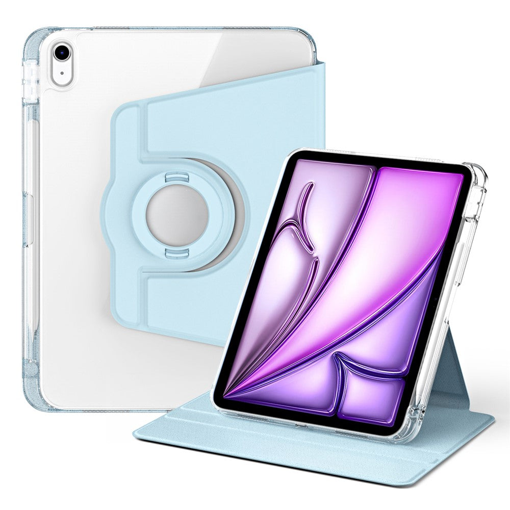 iPad Air 13 (2025) / (2024) Case Detachable PU Leather Clear Back Smart Cover Rotating Stand
