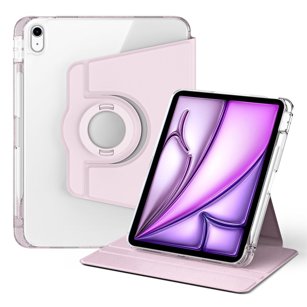 iPad Air 13 (2025) / (2024) Case Detachable PU Leather Clear Back Smart Cover Rotating Stand