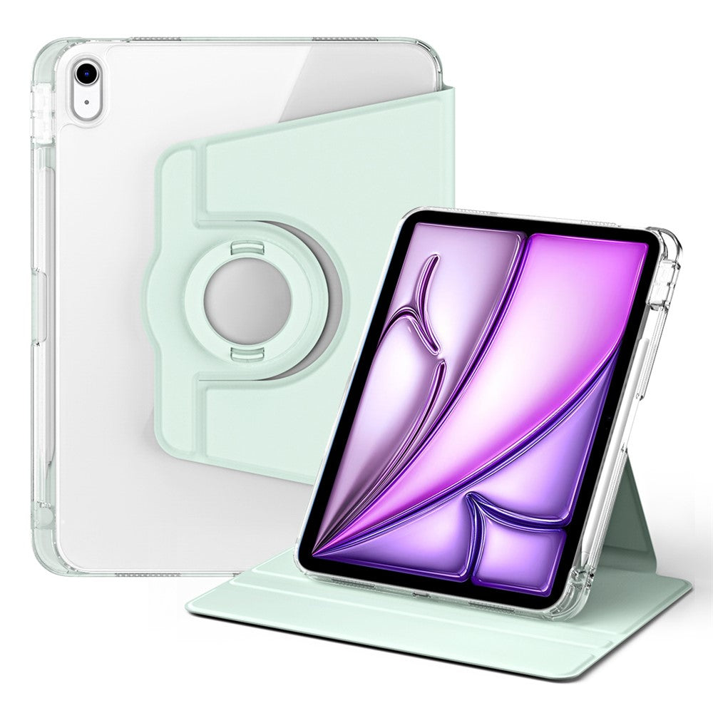iPad Air 13 (2025) / (2024) Case Detachable PU Leather Clear Back Smart Cover Rotating Stand