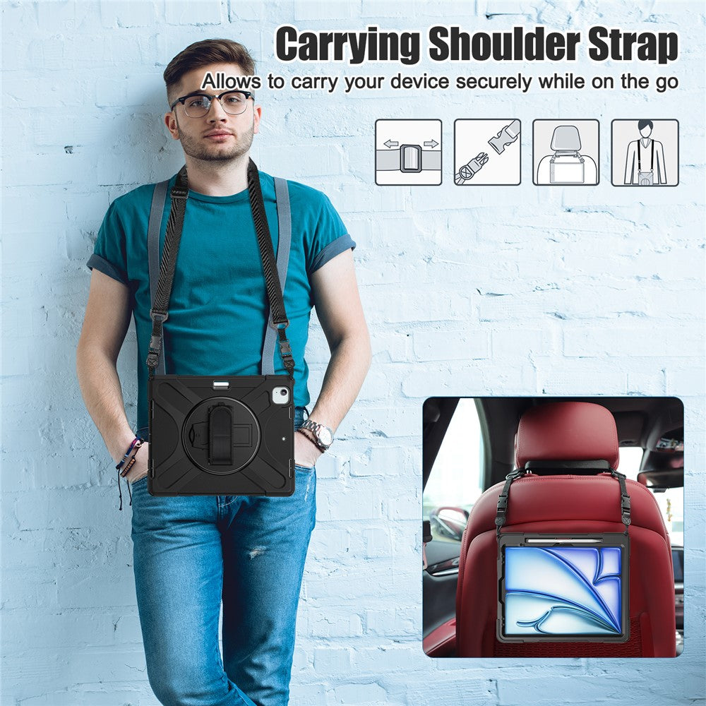 iPad Air 13 (2025) / (2024) / Pro 12.9 (2022) / (2021) / (2020) / (2018) Case PC+Silicone Tablet Cover Adsorption Pen Slot