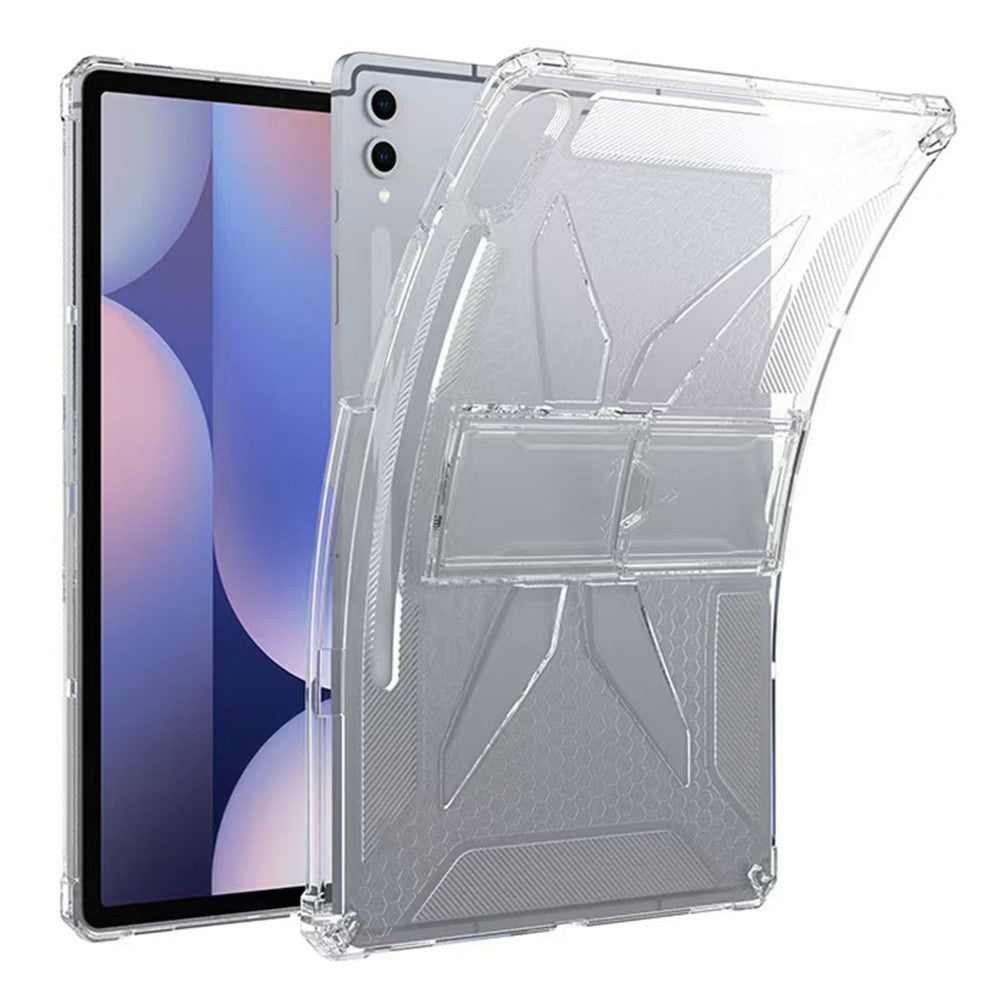 For Samsung Galaxy Tab S9 FE+ Clear Case Kickstand Shockproof TPU + PC Tablet Cover with Pen Slot