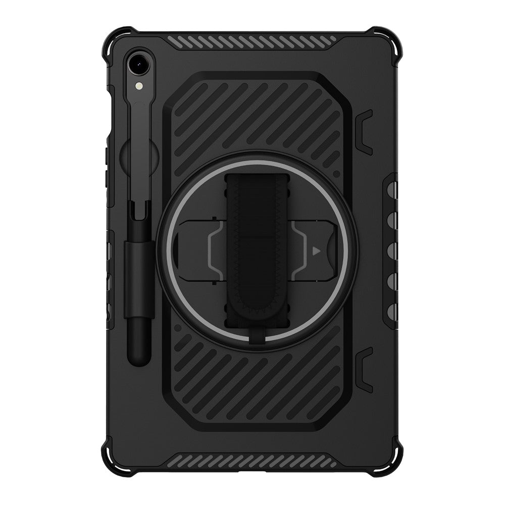 Kickstand Case for Samsung Galaxy Tab S9 FE / S9 / S8 / S7 PC + TPU Shockproof Tablet Cover with Hand Strap / Pen Slot