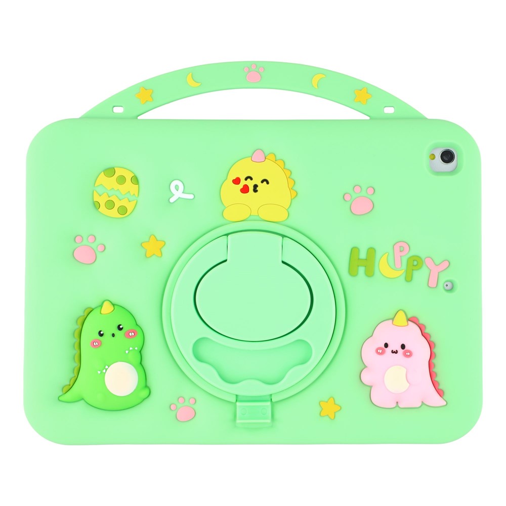 Silicone Case for iPad 10.2 (2021) / (2020) / (2019) / iPad Air 10.5 inch (2019) / Pro 10.5-inch (2017) Rotating Kickstand Hand Grip Cute Tablet Cover