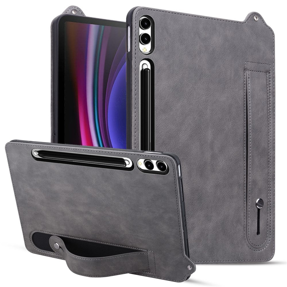 For Samsung Galaxy Tab S11 Ultra Case Hand Strap Kickstand Leather Tablet Cover