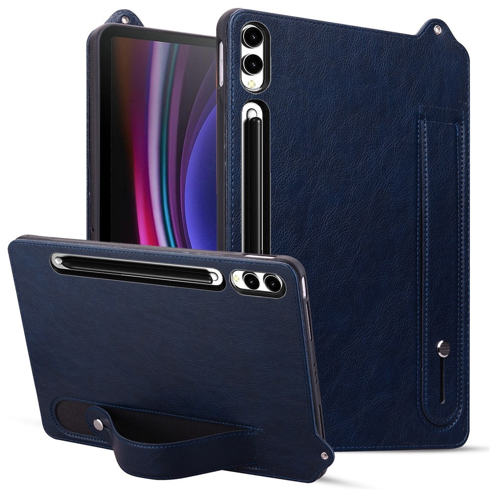 For Samsung Galaxy Tab S11 Ultra Case Hand Strap Kickstand Leather Tablet Cover