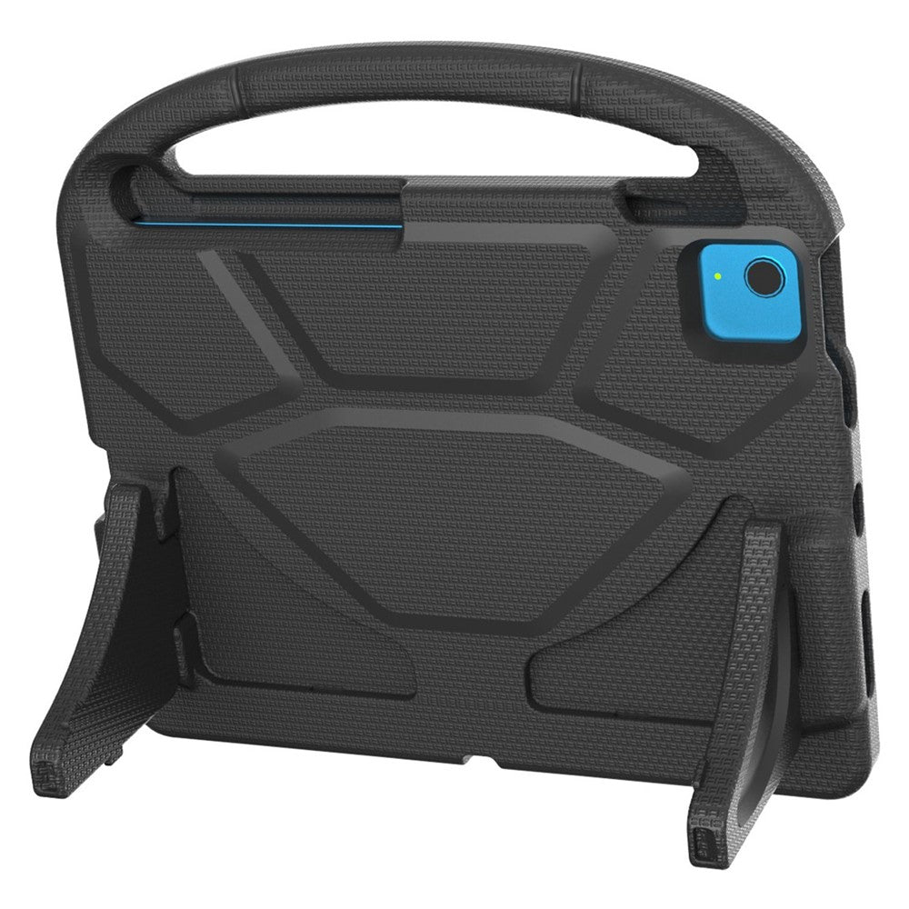 iPad (2025) / 10.9 (2022) Soccer Pattern EVA Tablet Case Kid Friendly Kickstand Handle Protective Cover